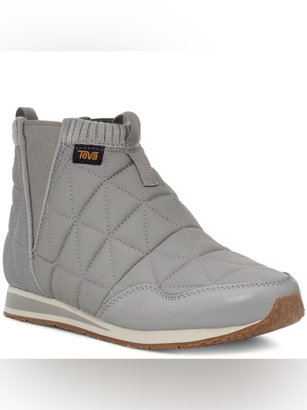 Teva Ember Mid Quilted Light Grey Slip-On Ankle Sneakers - Drizzle Grey - Picture 3 of 4